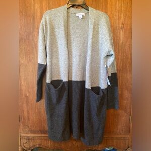 Liz Claiborne colorblock midi cardigan